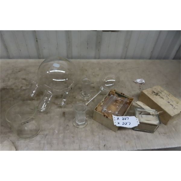 Chemist Glassware, Flash Lamp, Variety of Items 