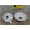 Image 1 : 2 Porcelain Light Shades: 14" + 18"