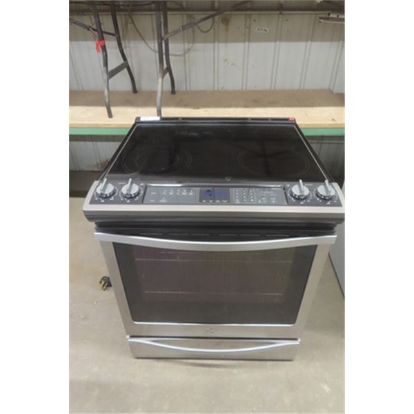 Whirlpool Glass Top Front Dial Stove with Convection Oven 30 , Stainless Steel Model # YWEE730HD0D51