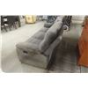 Image 2 : Grey 3 Seat Cloth Couch , Both Ends Recline 75'' Wide 