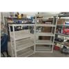 Image 1 : 2 Plastic Upright Shelves 71x36x18'' and 55 1/2x 36 x 18'' - Great for Garage or Laundry Room - Ligh