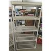 Image 2 : 2 Plastic Upright Shelves 71x36x18'' and 55 1/2x 36 x 18'' - Great for Garage or Laundry Room - Ligh