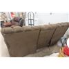 Image 3 : Large Brown Cloth Couch with 2 Recliners 