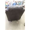 Image 4 : Brown Leather Look Reclining Chair - Rocker 