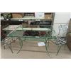 Image 1 : Steel Patio Table with 2 Chairs ( No Glass Top) 48 '' x 32'' x 29'' 