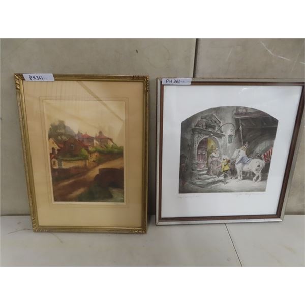 2 Framed Prints - Forencce, Messenger - Largest is 20x19''