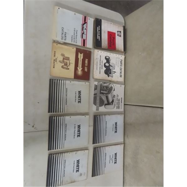 10 Assorted Tractor Operators Manuals and Parts Books - Cockshutt, White, Minneapolis 