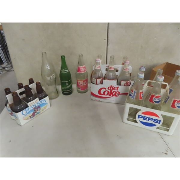 6 Pack of Pepsi 750 ML Bottles, 6 Pack of Diet Coke 750 ML , 6 Pack of Sioux City Cream Soda Bottles