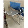 Image 6 : Small Table Radio, Collector Cracker Tin, Folding Chair with Side Table 