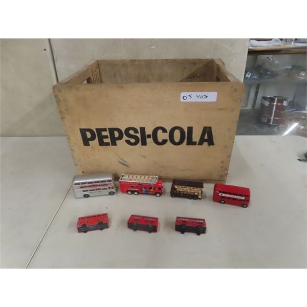 Wood Pepsi Cola Crate , 7 Buses Brands Corgi, Corgi JR , LLedd, Plus More 