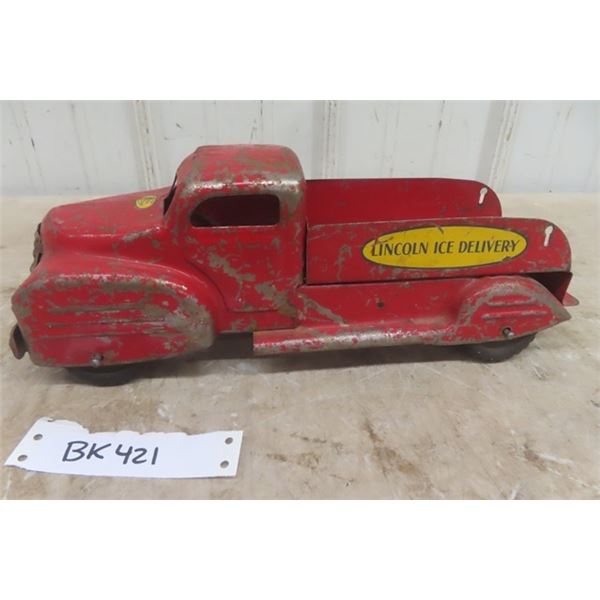 Lincoln Pressed Metal Ice Delivery Truck 13" Long