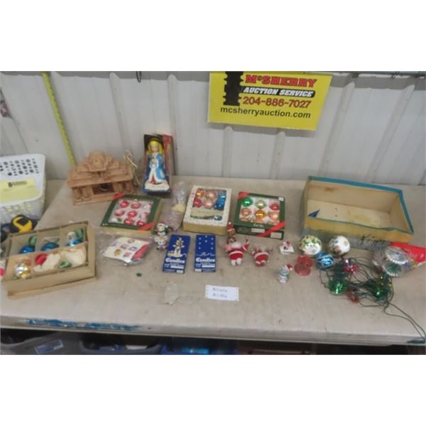 Large Assortment of Vintage Christmas Decorations, NOMA Angel in Box, plus much more