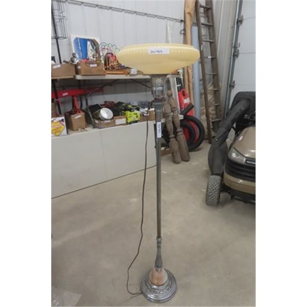 Chrome Floor Lamp with Glass Torchier Shade 65" Tall