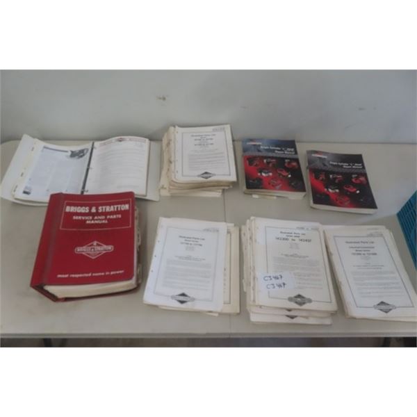 Large Assortment Briggs + Stratton Service
+ Parts Books