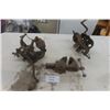 Image 1 : 2 Heavy Cast Bench Mount Hand Grinders , Small Bench Vice, 1 Grinder is McCormick 