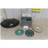 Image 1 : Metal Movie Reel Storage Box with 6 Reel Cans, Small Portable CD Player