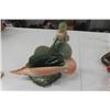 Image 3 : Chalkware Naked Girl on Saddle, Glassware Mermaid on Shell Dish