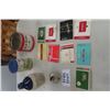 Image 1 : Tobacco  Tins, Scotch Whiskey Store Bottle, 9 Cigarette Packs - empty