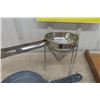 Image 2 : Chrome Fruit Juicer Sieve on Stand, Cabbage Cutter, 2 Enamel Fry Pans