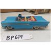 Image 1 : Pressed Tin 1950's Ford convertible Friction Toy - Haji Japan 8" Long