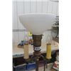 Image 2 : Vintage Floor Lamp with 3 Bulbs, Center Glass Shade 61" Tall 