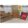 Image 1 : Teem Soda Pop Wooden Crate, Wooden Egg Crate, Hills Bro's 20 lb Coffee Tin