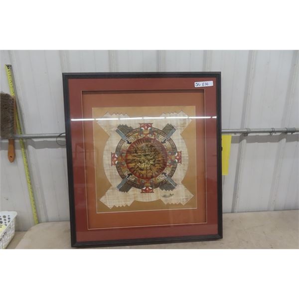 Framed Egyptian Art 29  x 33  