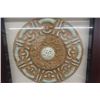 Image 2 : Framed Egyptian Carved Fossil Replica 35" x 35" 