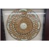 Image 2 : Framed Egyptian Carved Fossil Replica 35" x 35" 