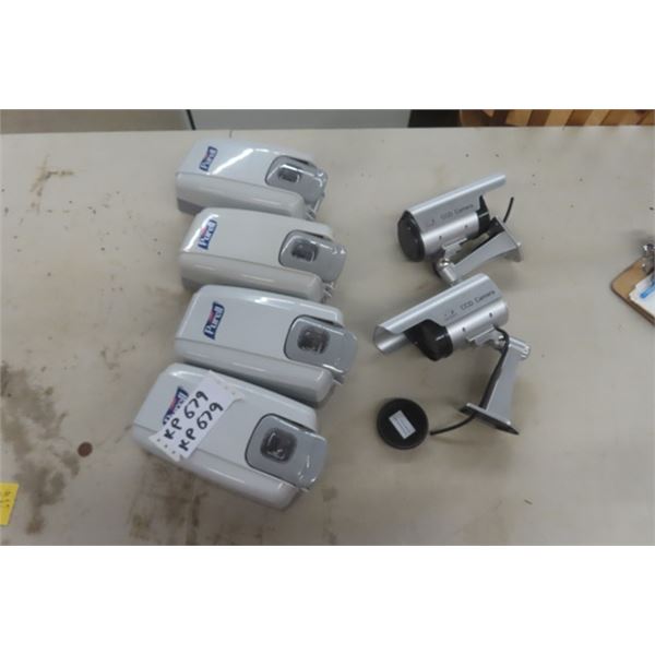 4 Hand Soap Dispensers & 2 CCD Cameras