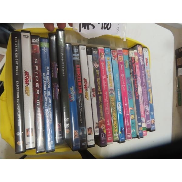 Approximately 150 DVD Movies and Cartoons - 3 Bags Full , Only Pictured Half The Movies 