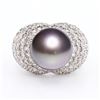 Image 2 : 12.0mm Tahitian Cultured Pearl with 1.96 ctw Diamond 14K White Gold Ring