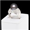 Image 3 : 12.0mm Tahitian Cultured Pearl with 1.96 ctw Diamond 14K White Gold Ring