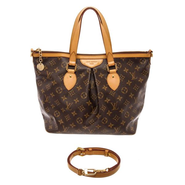 Louis Vuitton Brown Monogram Canvas Leather Palermo PM Shoulder Bag