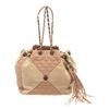 Image 1 : Chanel Beige Quilted Leather Tassel Drawstring Bag