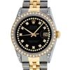 Image 1 : Rolex Mens 2 Tone Black Diamond Lugs 36MM Datejust Wristwatch