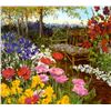 Image 1 : Tranquility/Poppies & Rattan Bench by John Powell on canvas