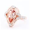 Image 1 : 2.04 ctw Morganite and 0.20 ctw Diamond 14K Rose Gold Ring