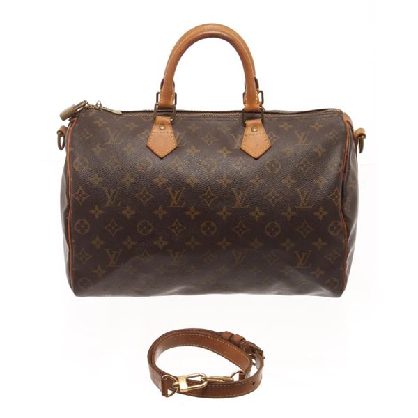 Louis Vuitton Brown Monogram Speedy 35 Bandouliere