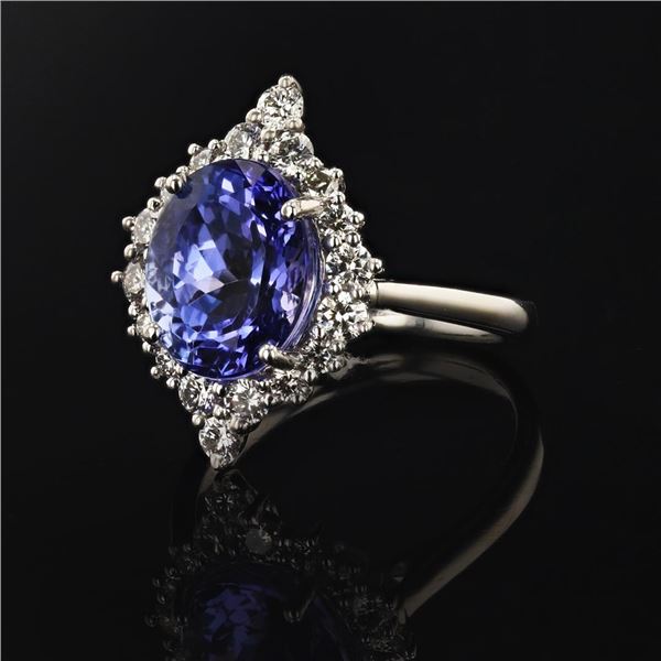 4.58 ctw Tanzanite and 0.74 ctw Diamond Ring