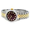 Image 9 : Rolex Mens 2 Tone Maroon Diamond 36MM Datejust Wristwatch