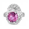 Image 2 : 3.39 ctw Pink Sapphire and 1.54 ctw Diamond Platinum Ring