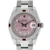 Image 1 : Rolex Womens Midsize 31mm Pink String Diamond & Ruby Datejust Wristwatch