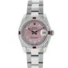 Image 2 : Rolex Womens Midsize 31mm Pink String Diamond & Ruby Datejust Wristwatch