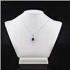 Image 2 : 2.27 ctw Tanzanite and 0.36 ctw Diamond 14K White Gold Pendant/Necklace