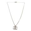 Image 2 : Chanel Silver CC Logo Rhinestone Necklace