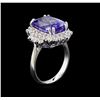 Image 4 : 8.62 ctw Tanzanite and Diamond Ring - 14KT White Gold