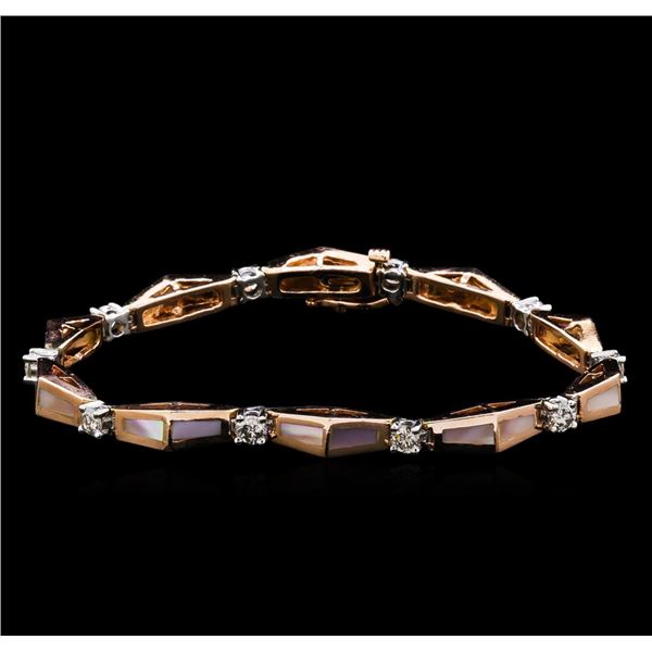 14KT Two-Tone Gold 0.67 ctw Diamond Bracelet