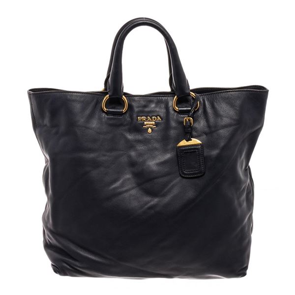 Prada Navy Leather 2Way Shoulder Bag