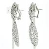 Image 3 : 18K White Gold 1.35 ctw Round Cut Diamond Long Drop Open Textured Dangle Earring